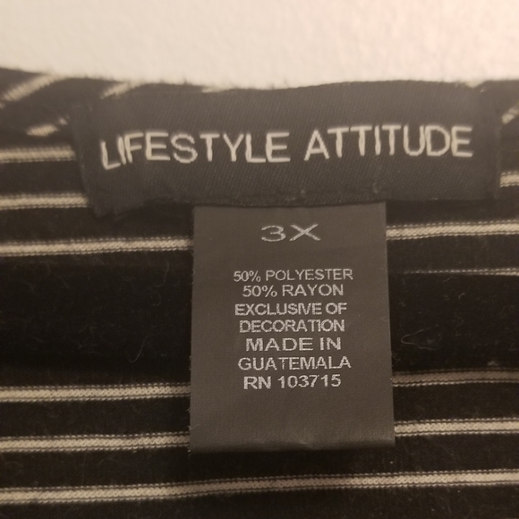 Lifestyle Attitude Size 3X Black & White Tank Top - Picture 4 of 6